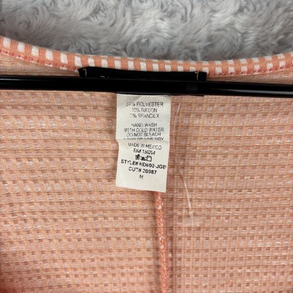 Caution To The Wind Size Medium Summer Dress White And Orange Plaid - Picture 3 of 8